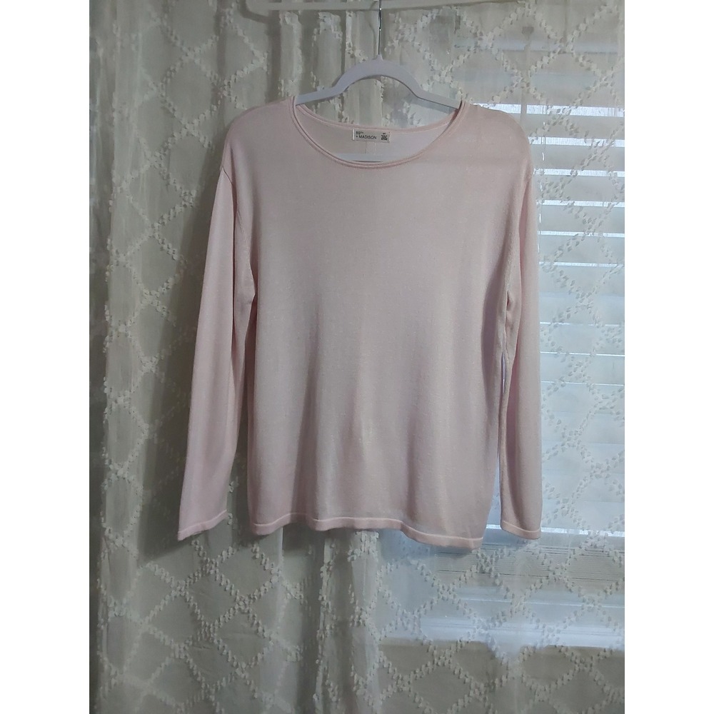 89th + Madison Pink Lightweight Knit Long‎ Sleeve Sweater Top Size S